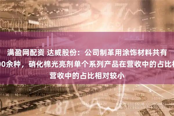 满盈网配资 达威股份：公司制革用涂饰材料共有9类合100余种，硝化棉光亮剂单个系列产品在营收中的占比相对较小