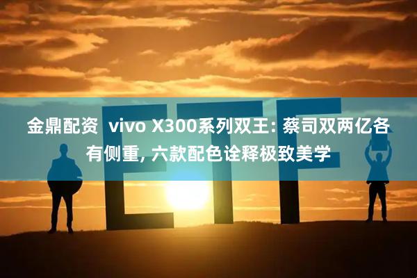 金鼎配资  vivo X300系列双王: 蔡司双两亿各有侧重, 六款配色诠释极致美学